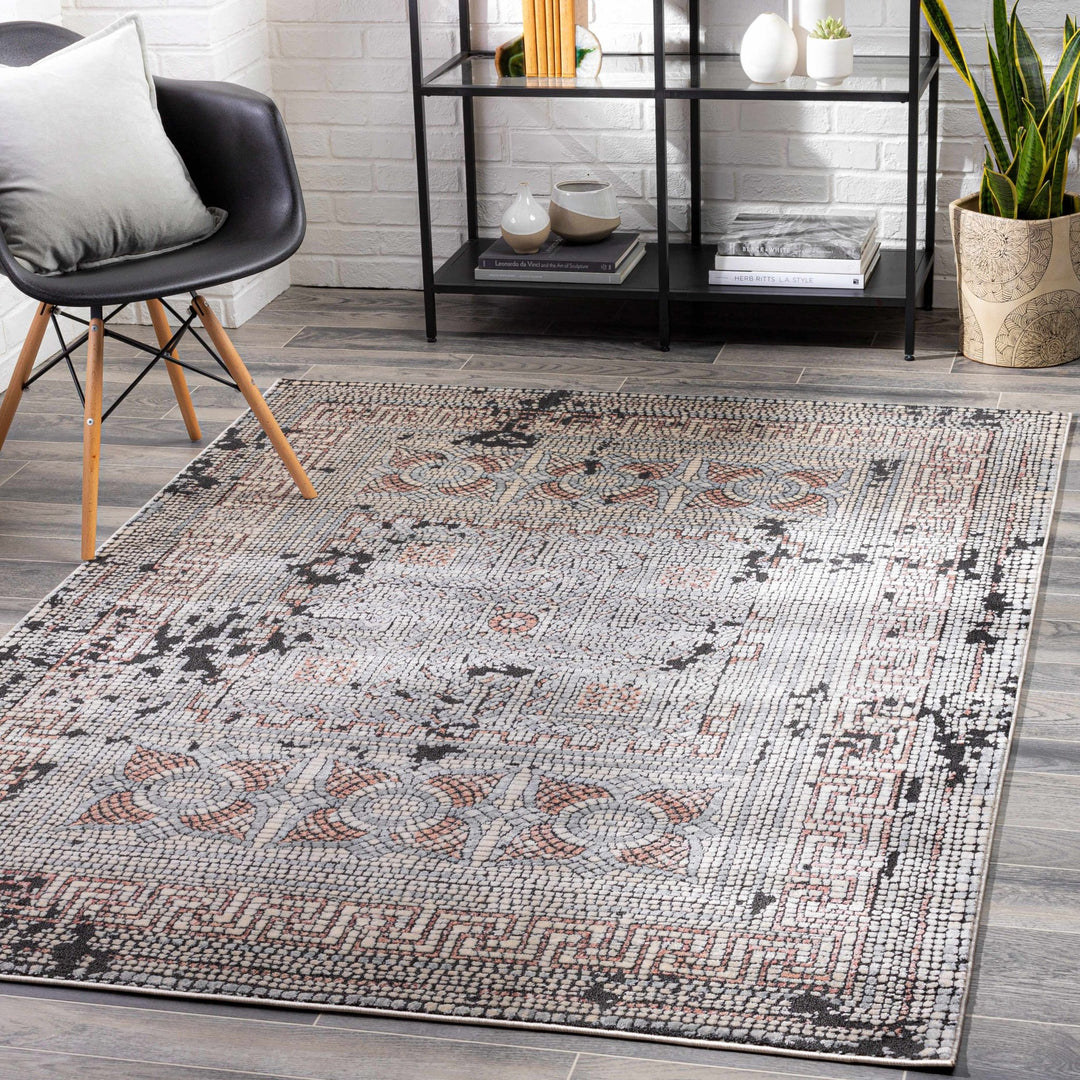 Terlingua Beige And Charcoal Traditional Style Area Rug - The Rug Decor