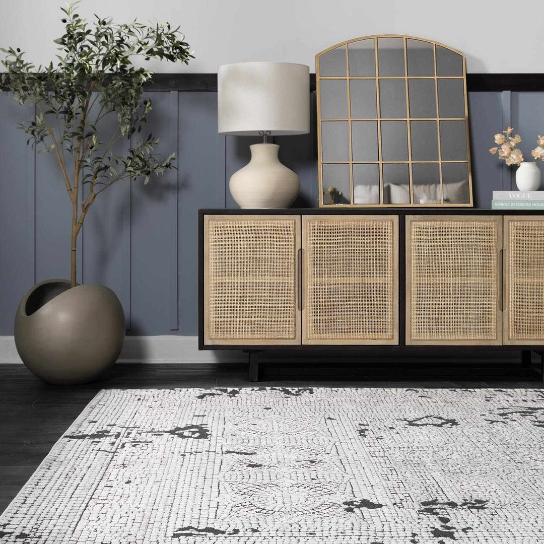 Terlingua Beige And Charcoal Traditional Style Area Rug - The Rug Decor