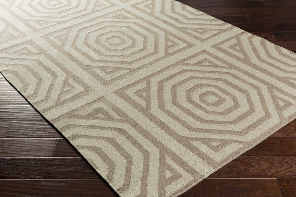 Terlton Modern Geometric Design Ivory Hand Woven Rug - The Rug Decor