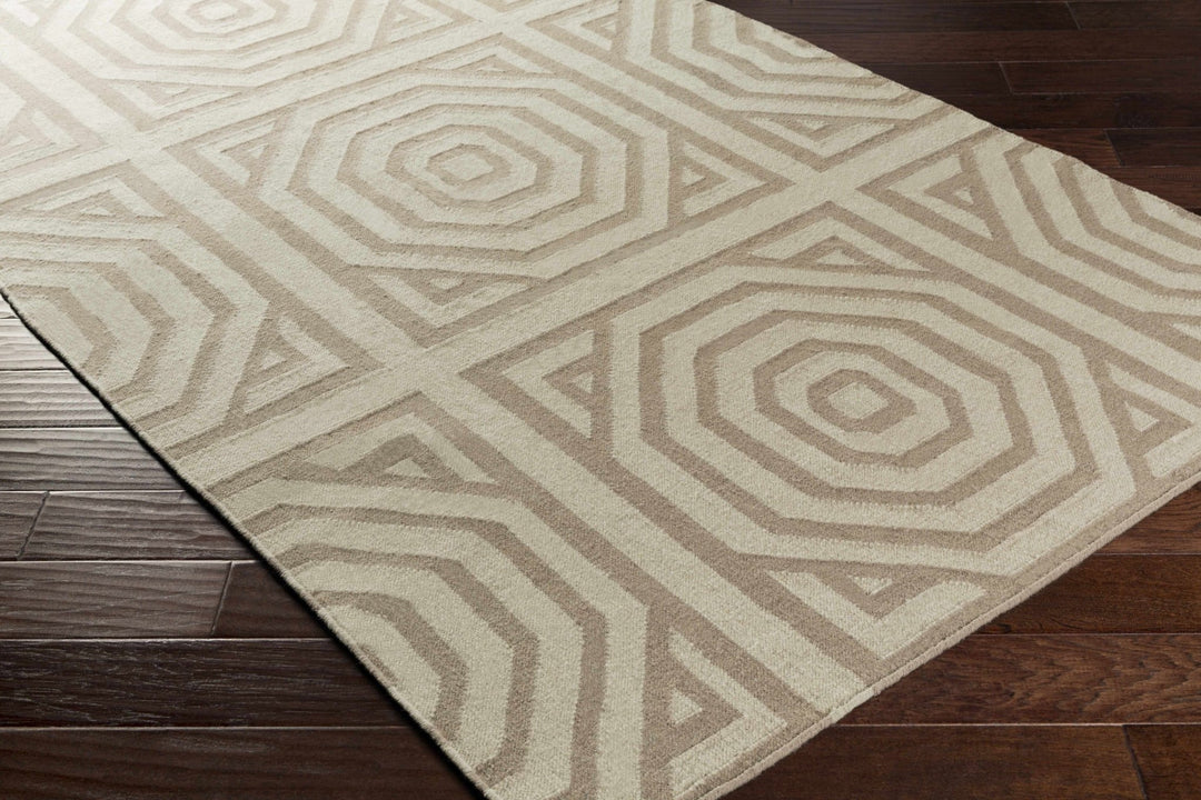 Terlton Modern Geometric Design Ivory Hand Woven Rug - The Rug Decor