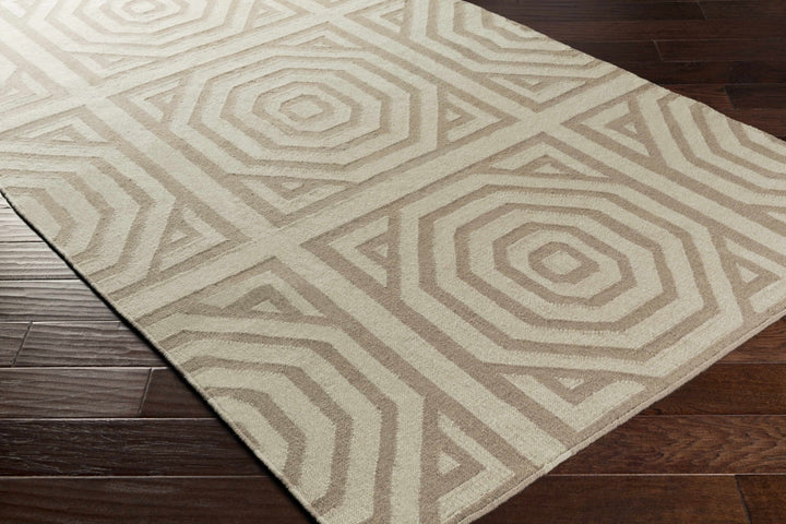 Terlton Modern Geometric Design Ivory Hand Woven Rug - The Rug Decor