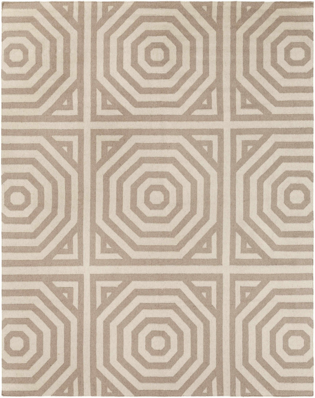Terlton Modern Geometric Design Ivory Hand Woven Rug - The Rug Decor