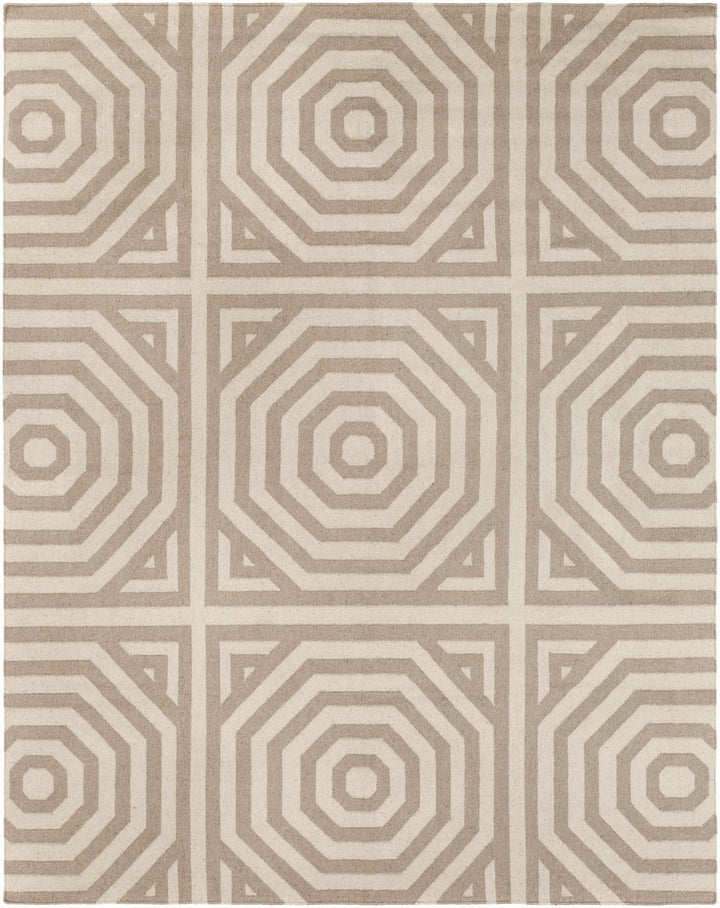 Terlton Modern Geometric Design Ivory Hand Woven Rug - The Rug Decor
