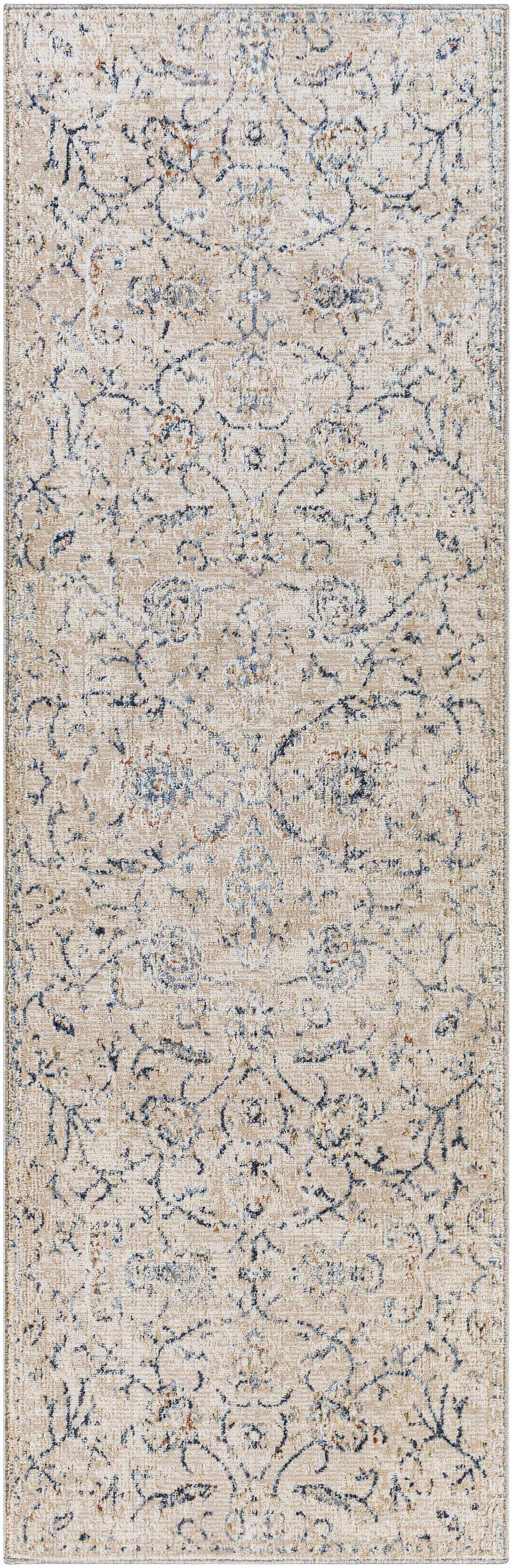 Ternate Beige And Blue Traditional Floral Design Area Rug