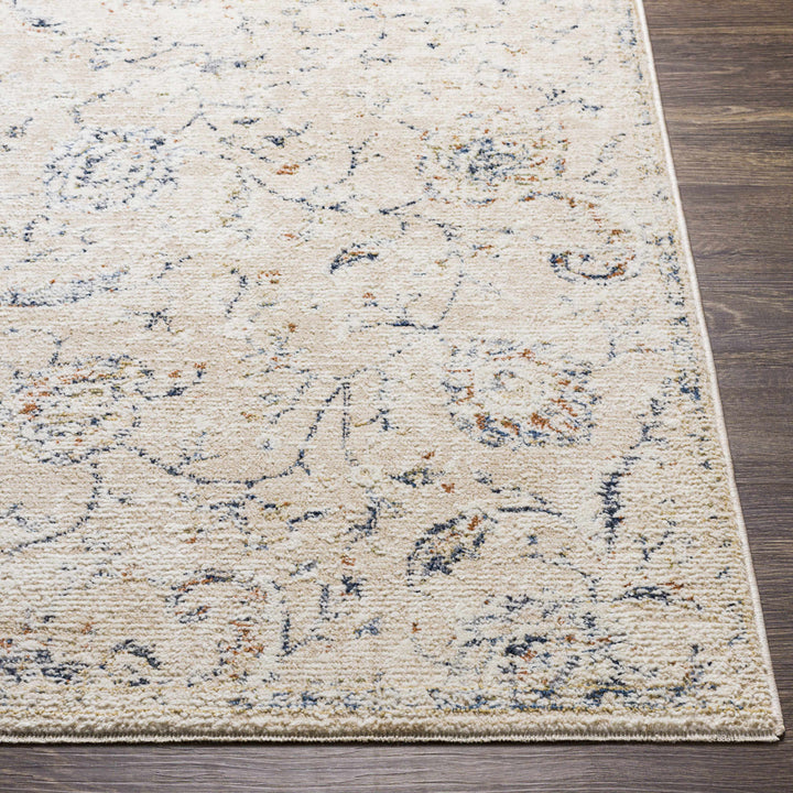 Ternate Beige And Blue Traditional Floral Design Area Rug