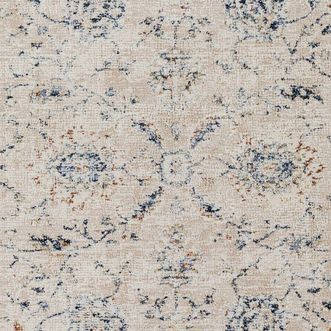 Ternate Beige And Blue Traditional Floral Design Area Rug