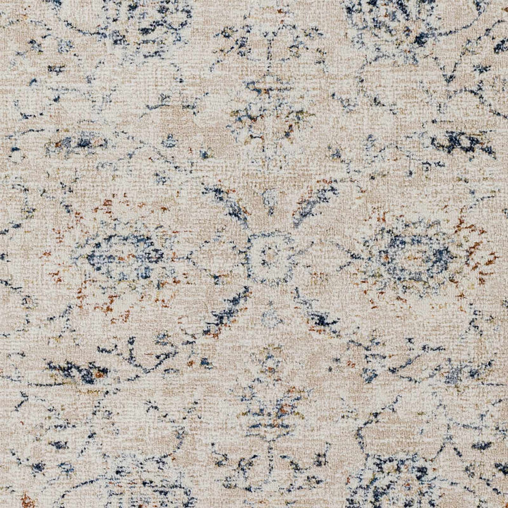 Ternate Beige And Blue Traditional Floral Design Area Rug