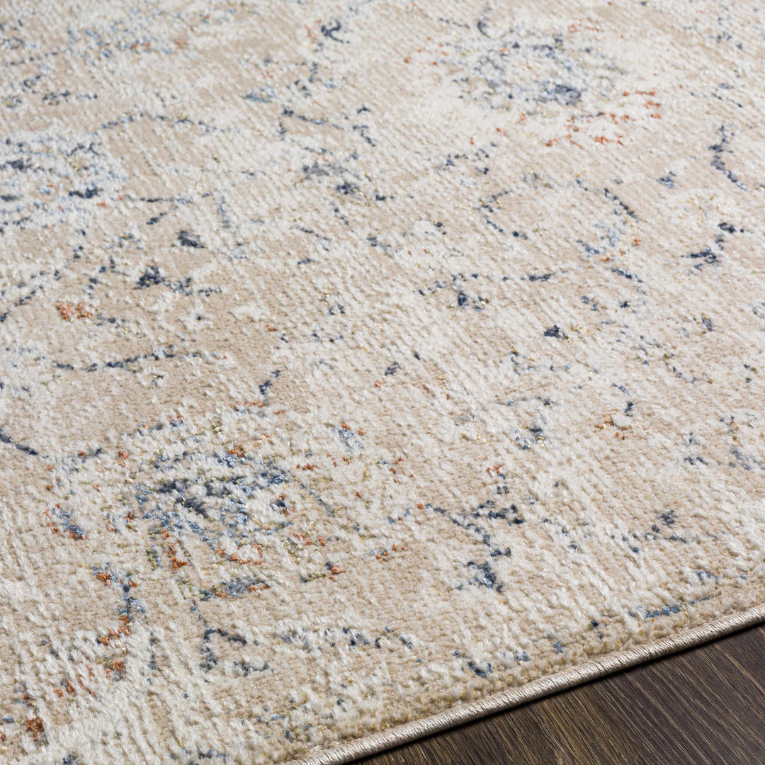 Ternate Beige And Blue Traditional Floral Design Area Rug