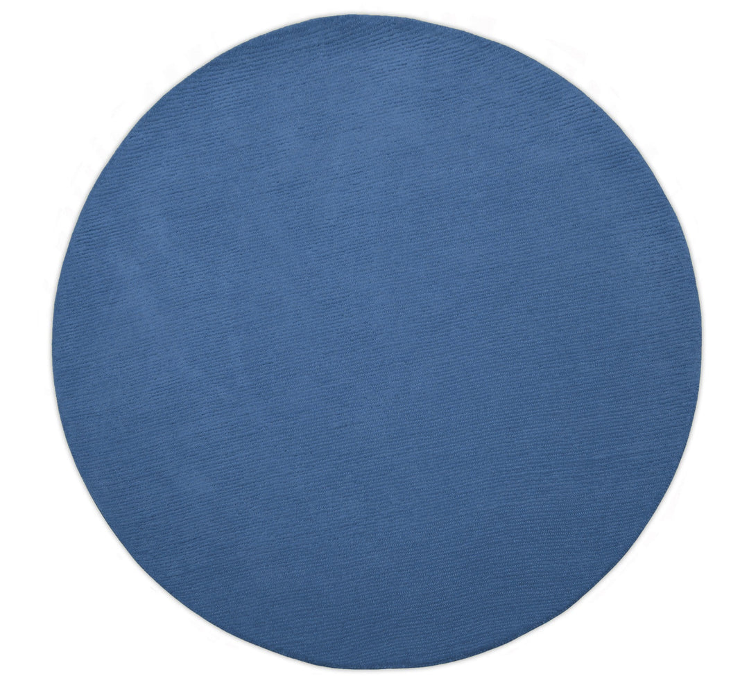 Terra Custom Made Blue Modern Solid Design Hand Tufted Wool Rug - The Rug Decor