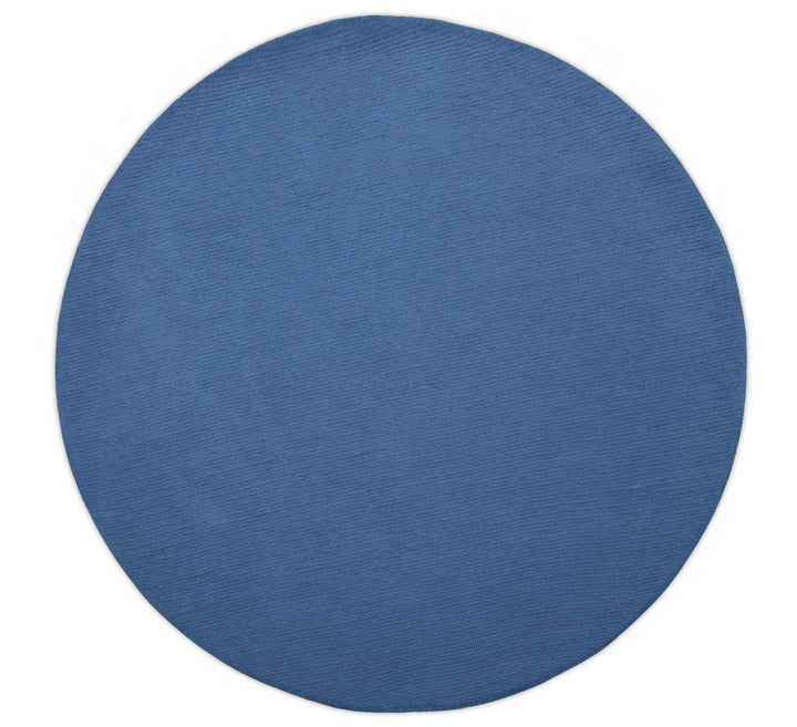 Terra Custom Made Blue Modern Solid Design Hand Tufted Wool Rug - The Rug Decor