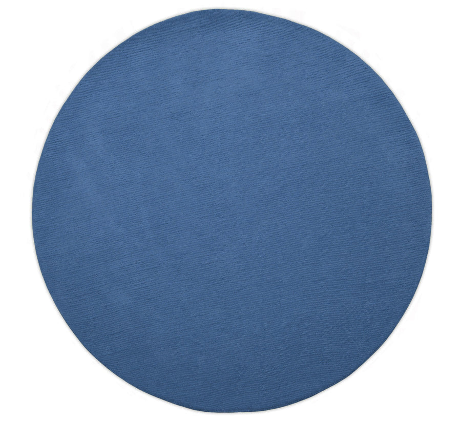 Terra Custom Made Blue Modern Solid Design Hand Tufted Wool Rug - The Rug Decor