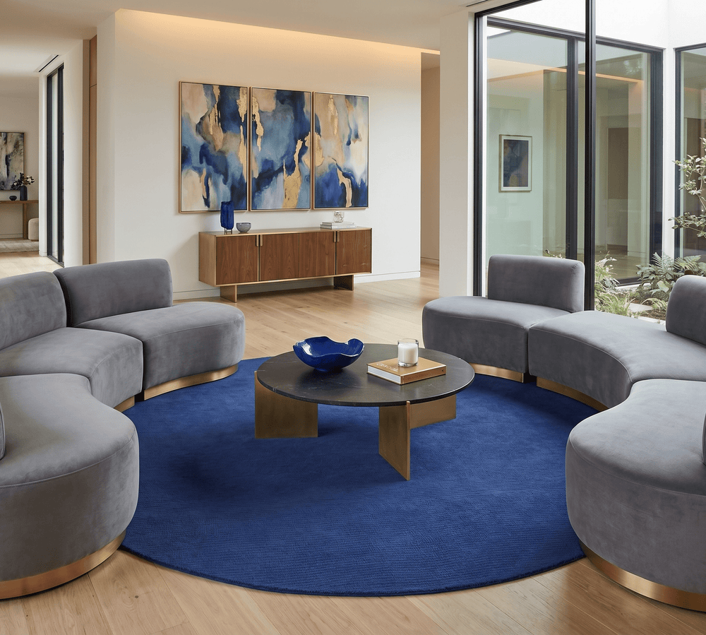 Terra Custom Made Blue Modern Solid Design Hand Tufted Wool Rug - The Rug Decor