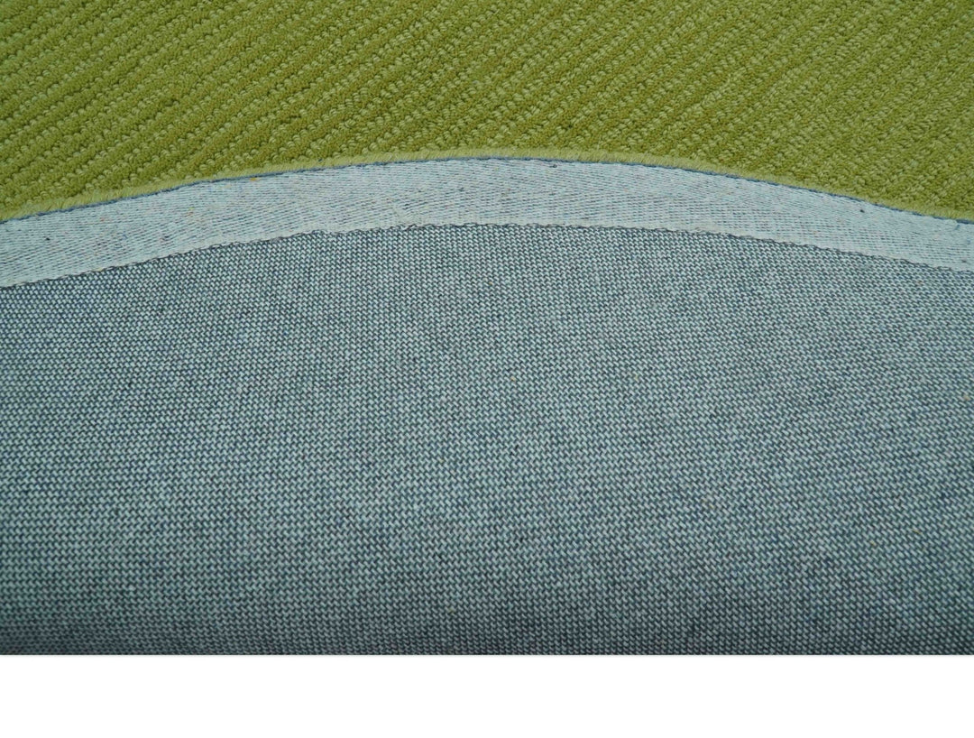 Terra Custom Made Modern Solid Design Green Hand Tufted Wool Rug - The Rug Decor