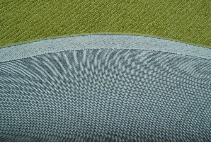 Terra Custom Made Modern Solid Design Green Hand Tufted Wool Rug - The Rug Decor