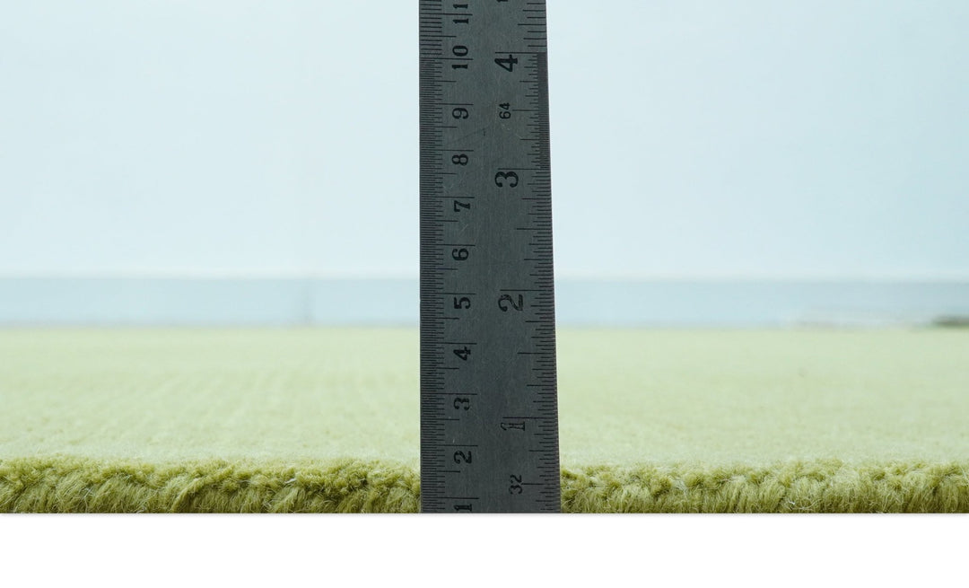 Terra Custom Made Modern Solid Design Green Hand Tufted Wool Rug - The Rug Decor