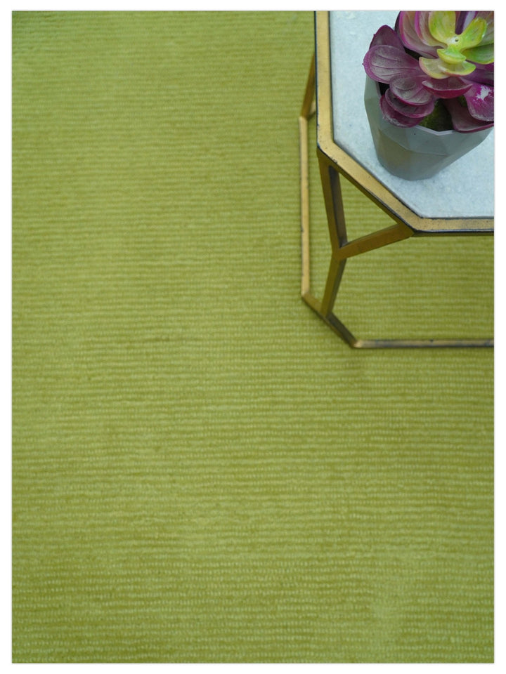 Terra Custom Made Modern Solid Design Green Hand Tufted Wool Rug - The Rug Decor