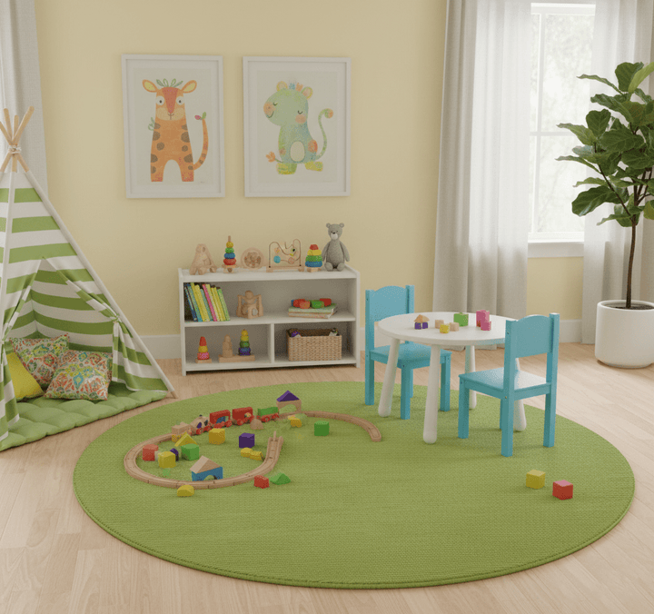 Terra Custom Made Modern Solid Design Green Hand Tufted Wool Rug - The Rug Decor