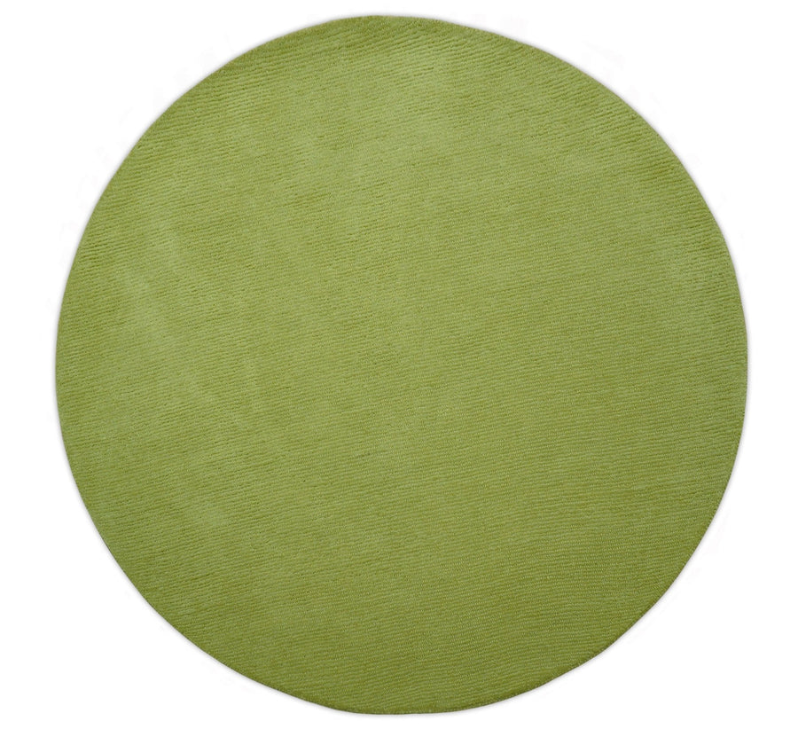 Terra Custom Made Modern Solid Design Green Hand Tufted Wool Rug - The Rug Decor