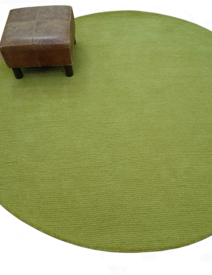 Terra Custom Made Modern Solid Design Green Hand Tufted Wool Rug - The Rug Decor