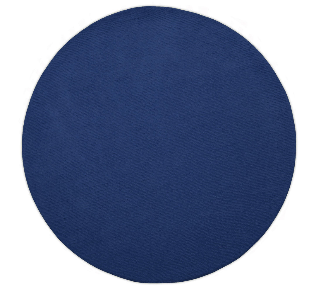 Terra Custom Made Blue Modern Solid Design Hand Tufted Wool Rug