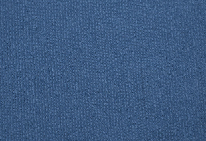 Custom Made Modern Solid Design Blue Round Hand Tufted Wool Rug