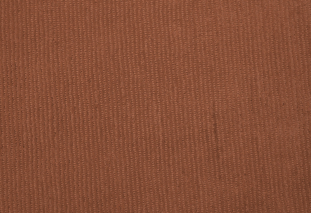 Custom Made Hand Tufted Rust Modern Solid Design Round Wool Rug