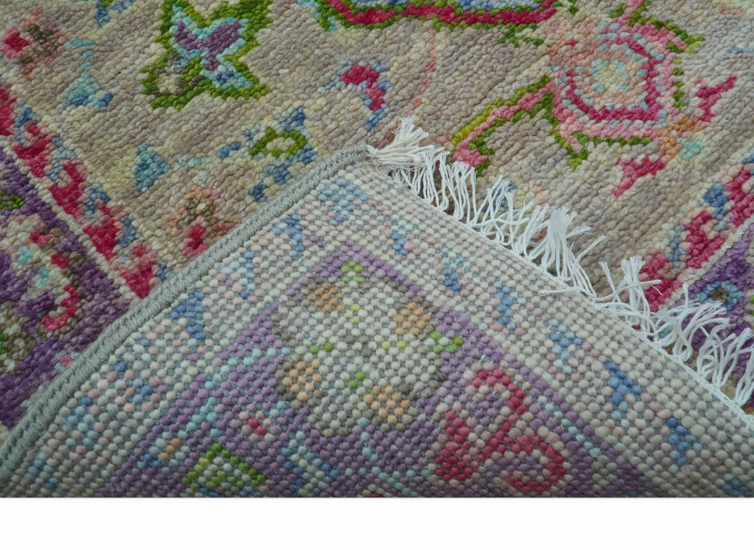 Terra Custom Made Traditional Tribal Design Beige And Pink Hand Knotted Wool Rug - The Rug Decor