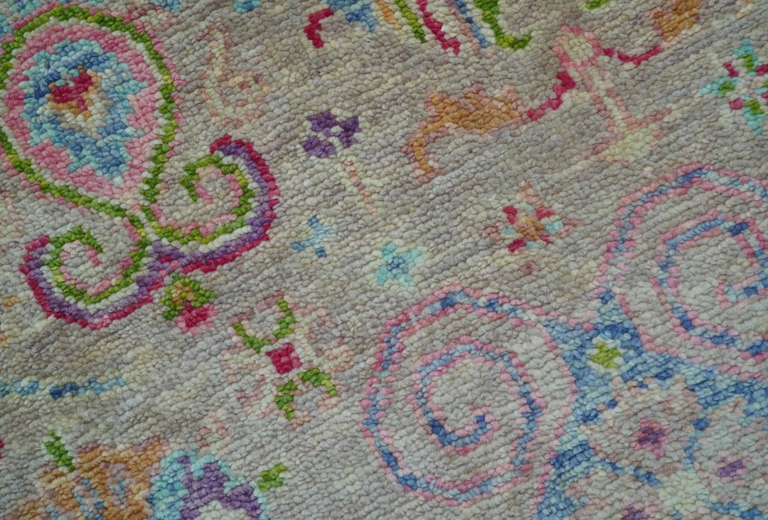 Terra Custom Made Traditional Tribal Design Beige And Pink Hand Knotted Wool Rug - The Rug Decor