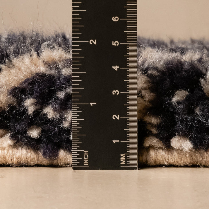 Terrain Black And Beige Moroccan Hand Knotted Wool 8x10 Rug - The Rug Decor