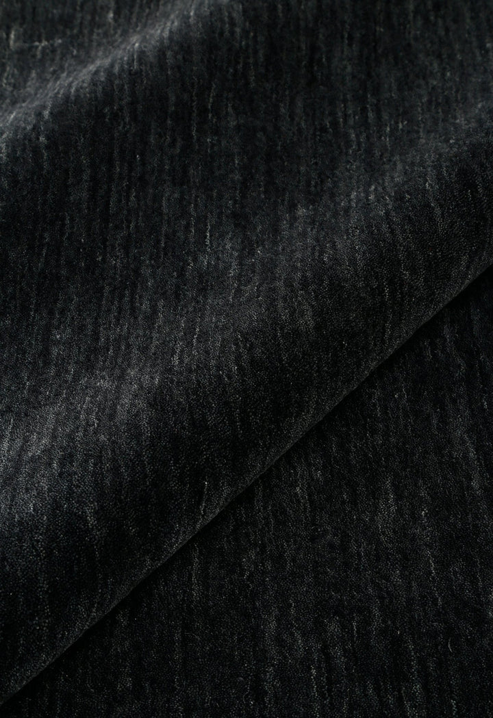 Terrain Hand Loomed Modern Charcoal Solid Design Wool Area Rug - The Rug Decor