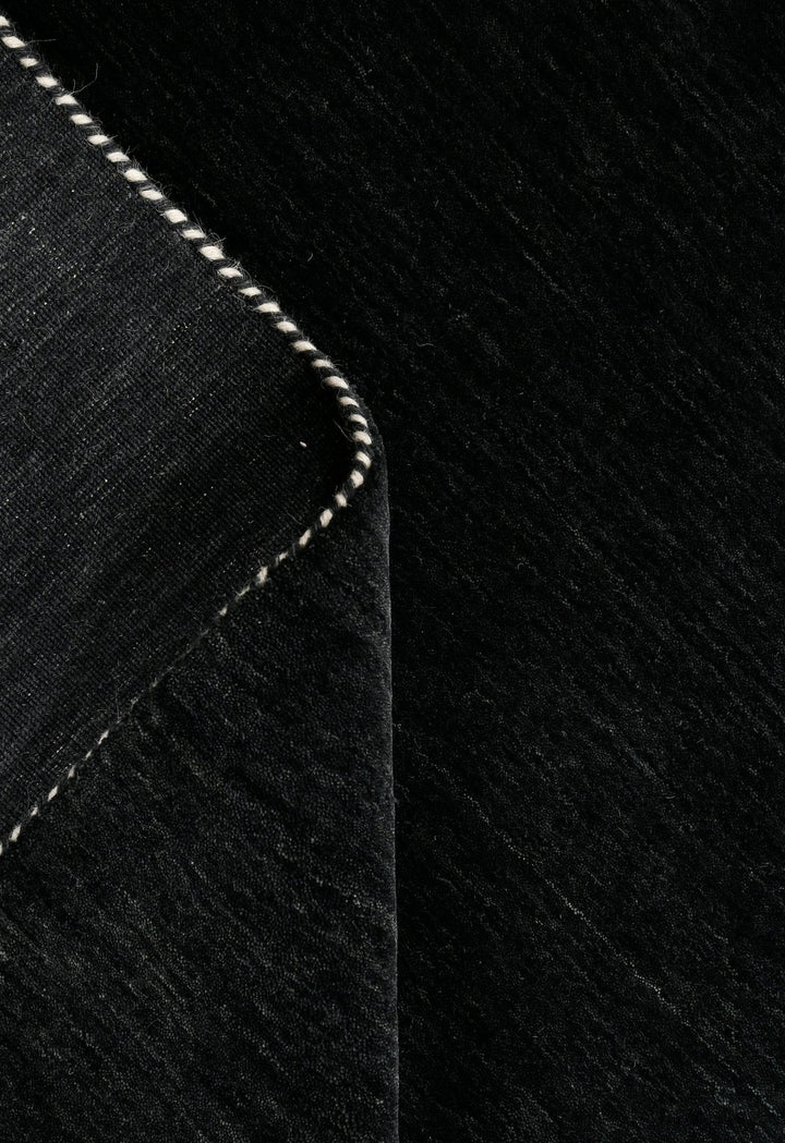 Terrain Hand Loomed Modern Charcoal Solid Design Wool Area Rug - The Rug Decor
