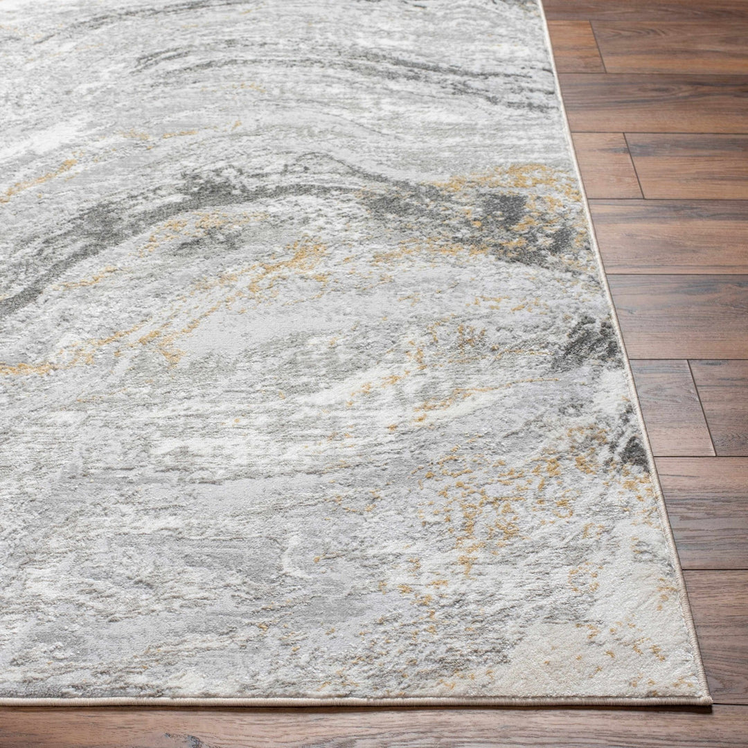 Tess Contemporary Abstract Gray And Ivory Rug - The Rug Decor