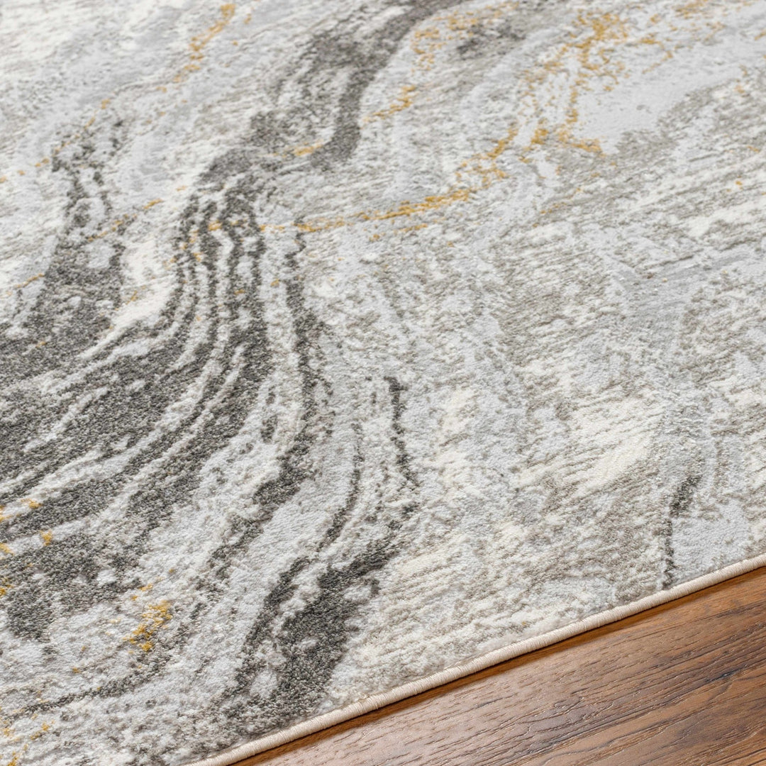 Tess Contemporary Abstract Gray And Ivory Rug - The Rug Decor