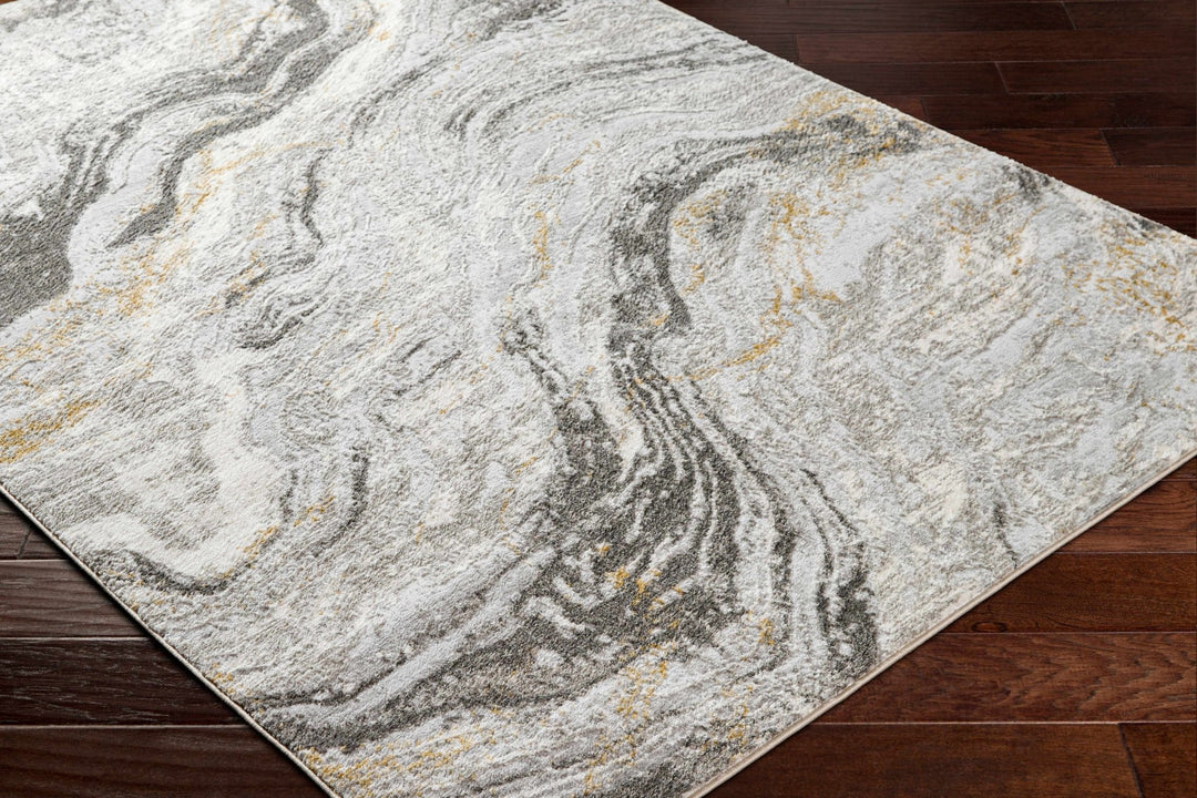Tess Contemporary Abstract Gray And Ivory Rug - The Rug Decor