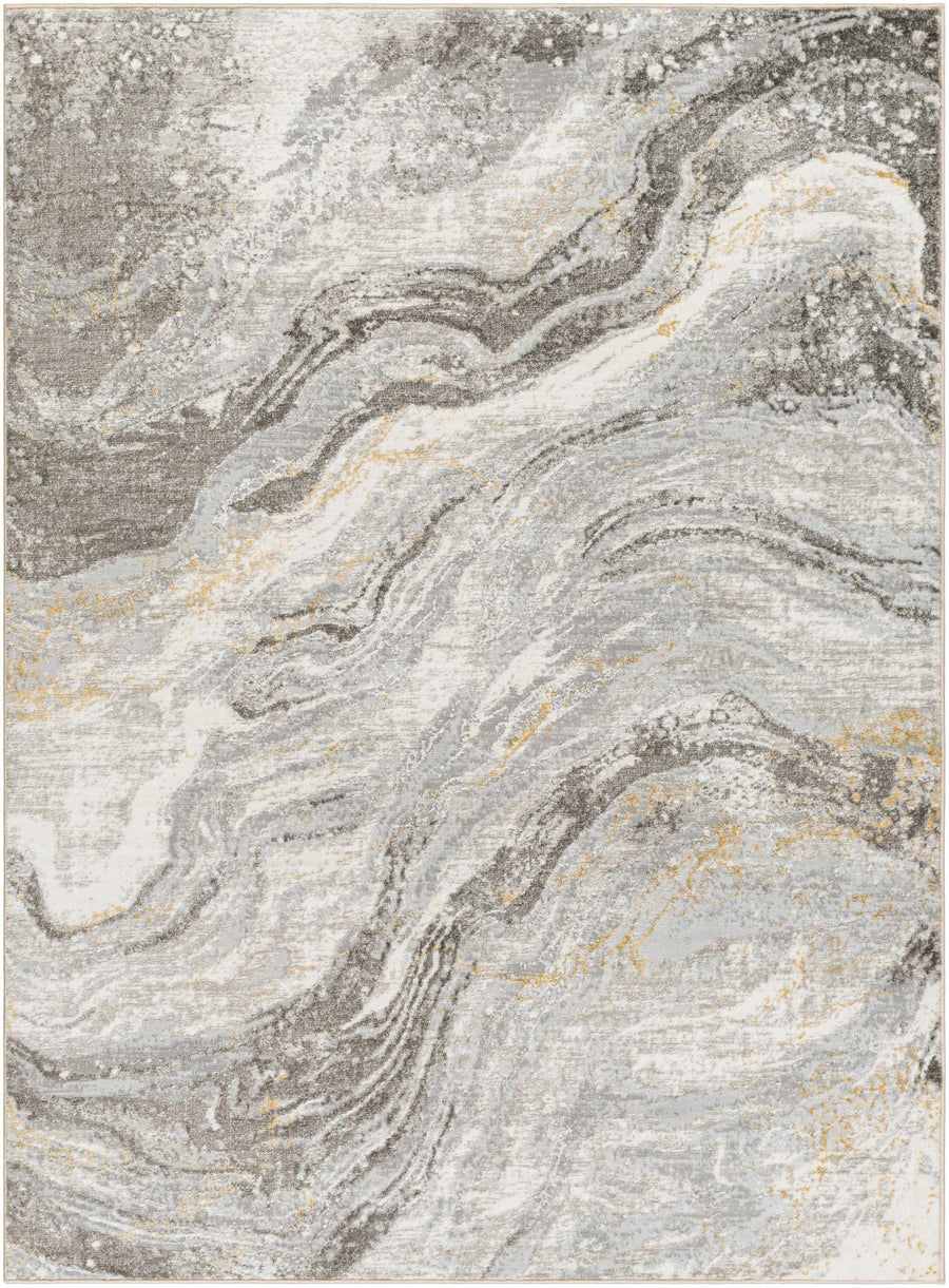 Tess Contemporary Abstract Gray And Ivory Rug - The Rug Decor