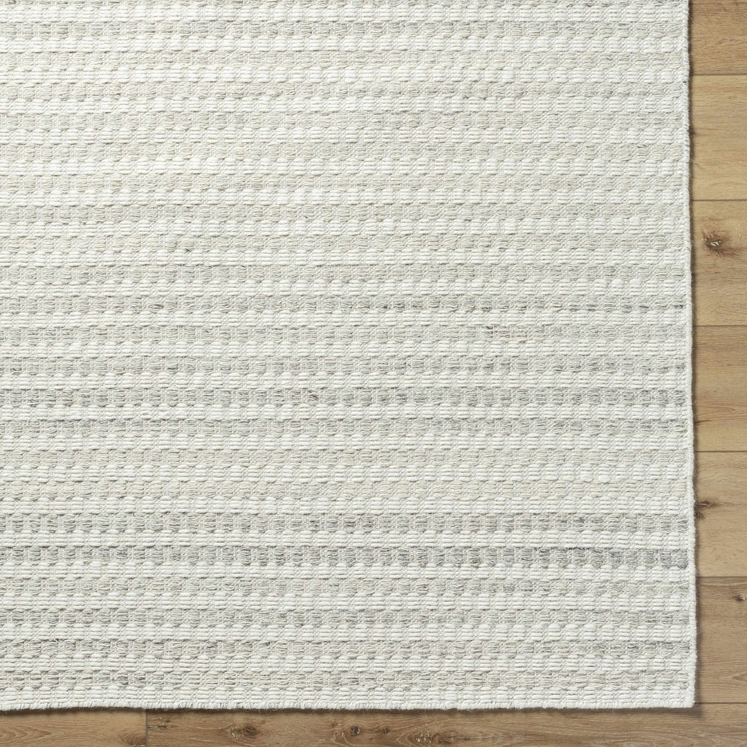 Tevah Contemporary Ivory And Gray Flatwoven Wool Rug - The Rug Decor