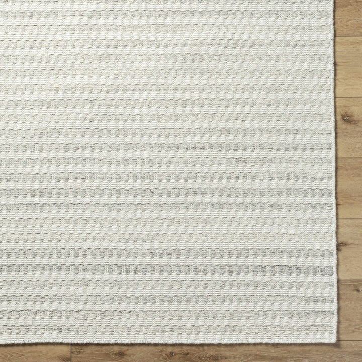 Tevah Contemporary Ivory And Gray Flatwoven Wool Rug - The Rug Decor