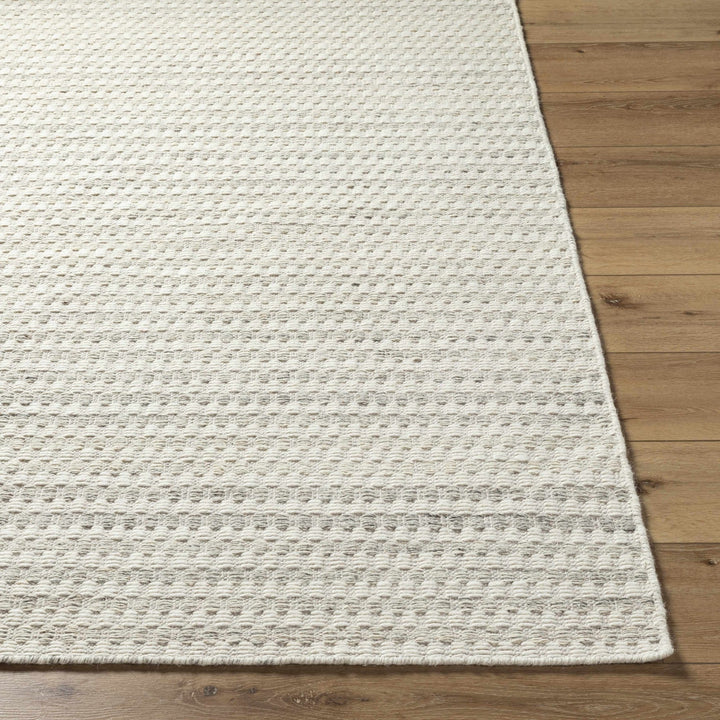 Tevah Contemporary Ivory And Gray Flatwoven Wool Rug - The Rug Decor