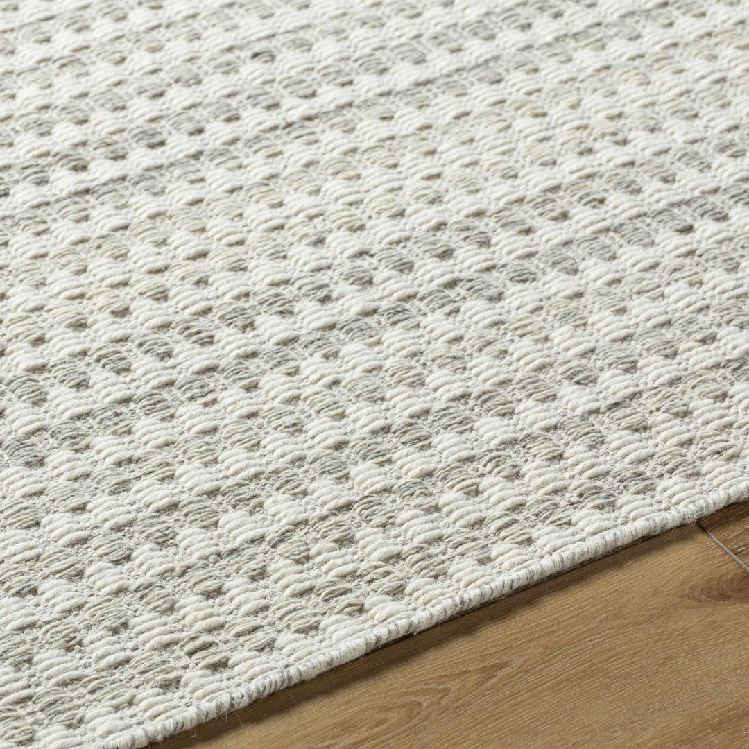 Tevah Contemporary Ivory And Gray Flatwoven Wool Rug - The Rug Decor