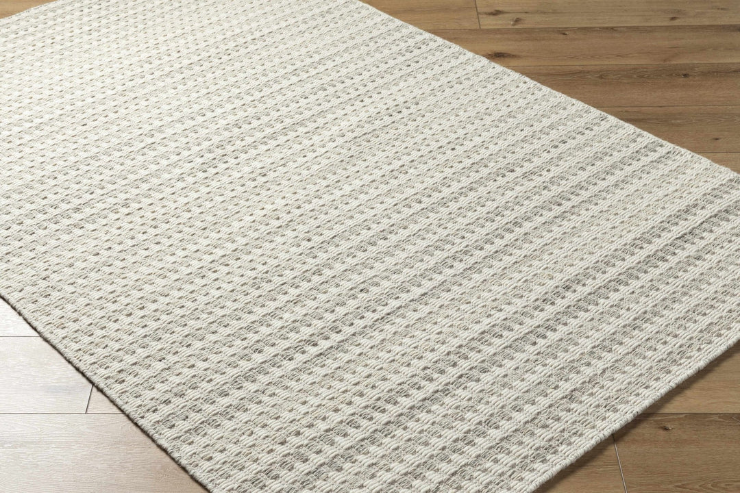 Tevah Contemporary Ivory And Gray Flatwoven Wool Rug - The Rug Decor