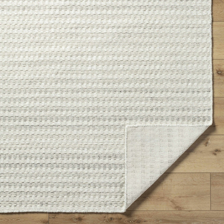 Tevah Contemporary Ivory And Gray Flatwoven Wool Rug - The Rug Decor