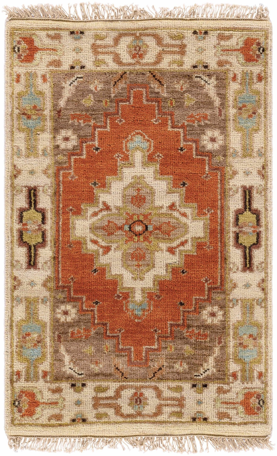 Texico Traditional Style Brown And Rust Hand Knotted Area Rug - The Rug Decor