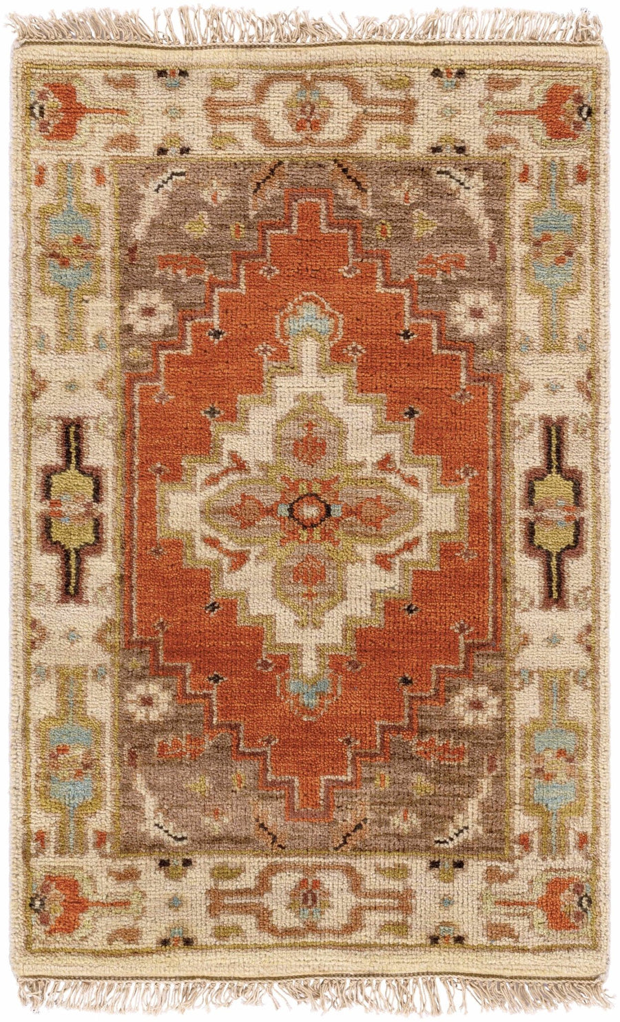 Texico Traditional Style Brown And Rust Hand Knotted Area Rug - The Rug Decor