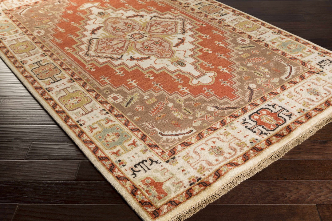 Texico Traditional Style Brown And Rust Hand Knotted Area Rug - The Rug Decor