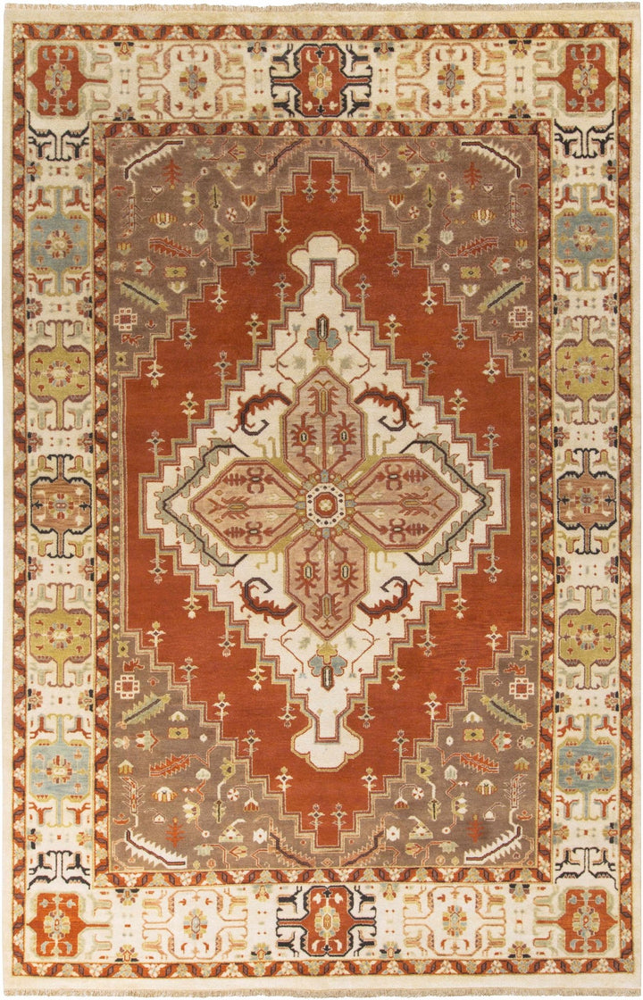 Texico Traditional Style Brown And Rust Hand Knotted Area Rug - The Rug Decor