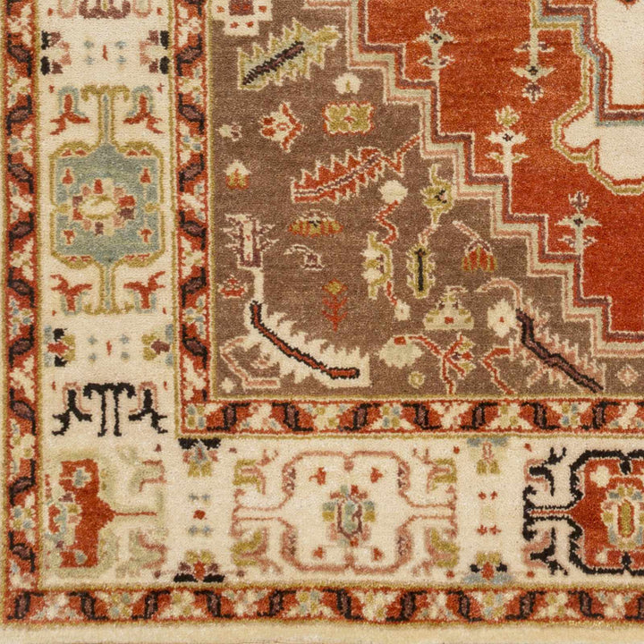 Texico Traditional Style Brown And Rust Hand Knotted Area Rug - The Rug Decor