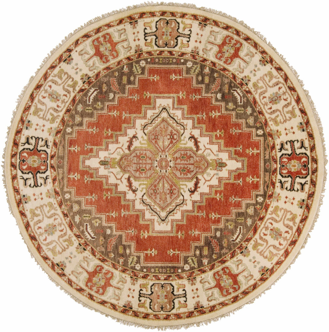 Texico Traditional Style Brown And Rust Hand Knotted Area Rug - The Rug Decor