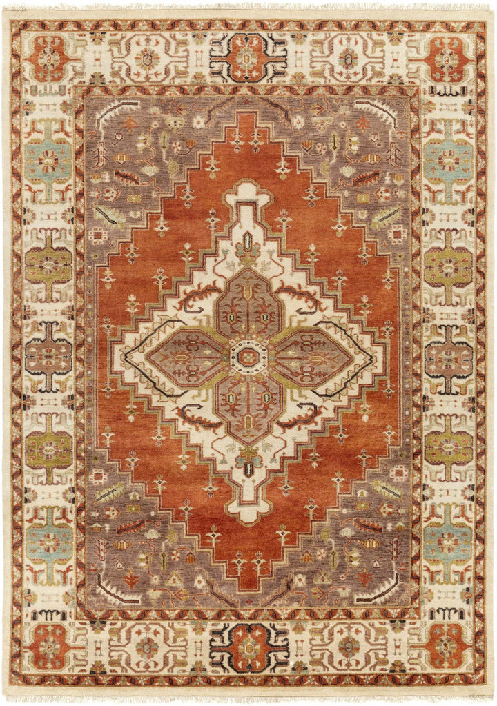 Texico Traditional Style Brown And Rust Hand Knotted Area Rug - The Rug Decor
