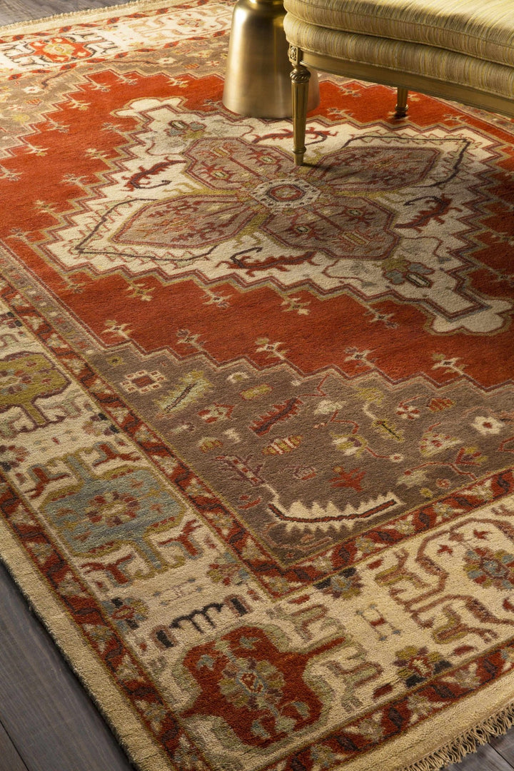 Texico Traditional Style Brown And Rust Hand Knotted Area Rug - The Rug Decor
