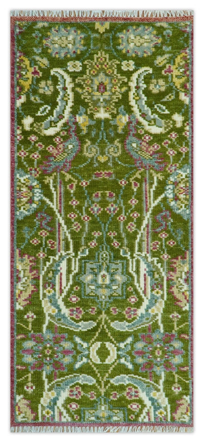 The Peacock Garden Bird Hand Knotted Custom Made Wool Area Rug - The Rug Decor